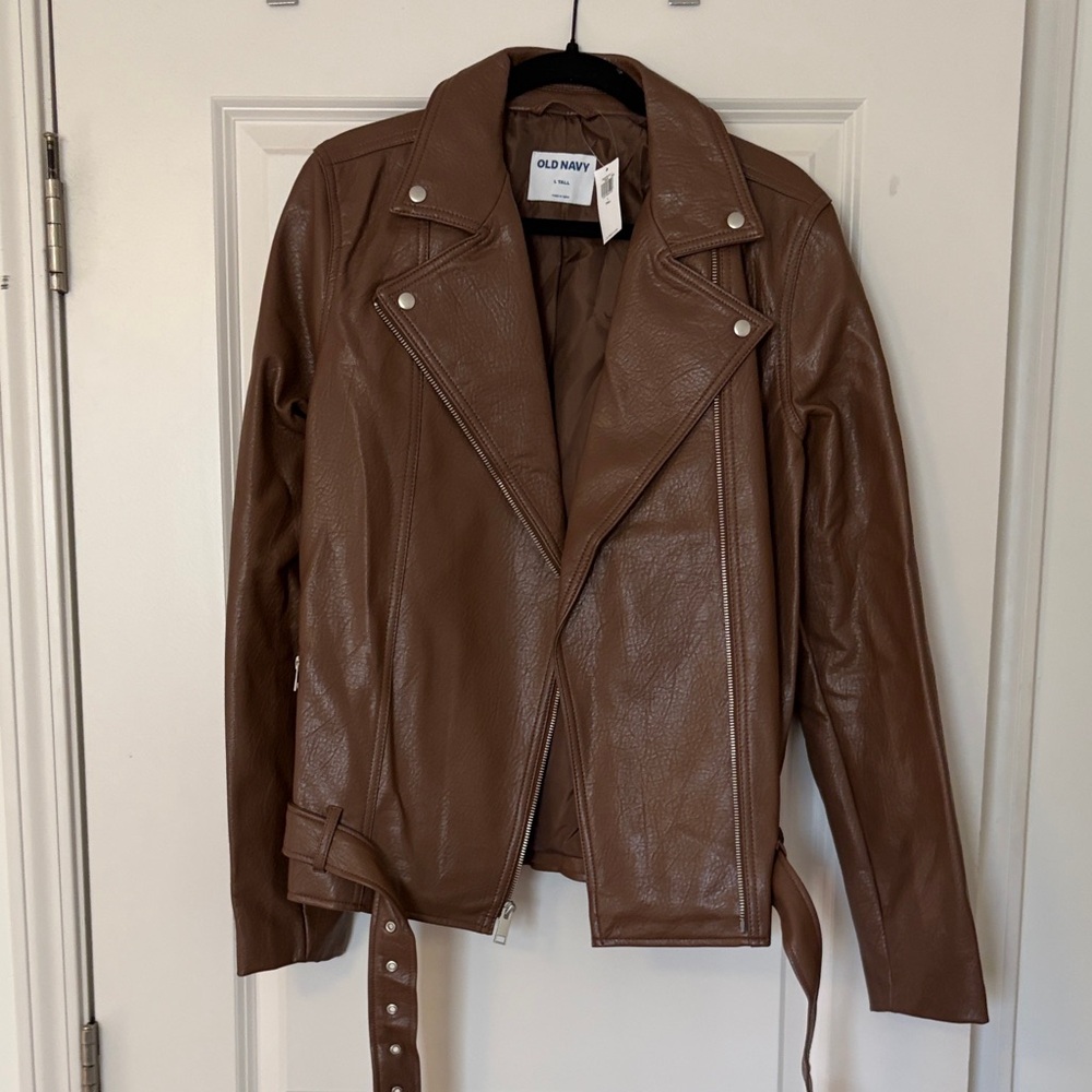 Old Navy Women's Tan Faux Leather Jacket